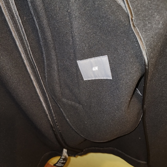 H&M WOOL OVERCOAT 44R BLACK - Picture 4 of 5